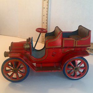 Vintage Modern Toys Tin Red Car Friction